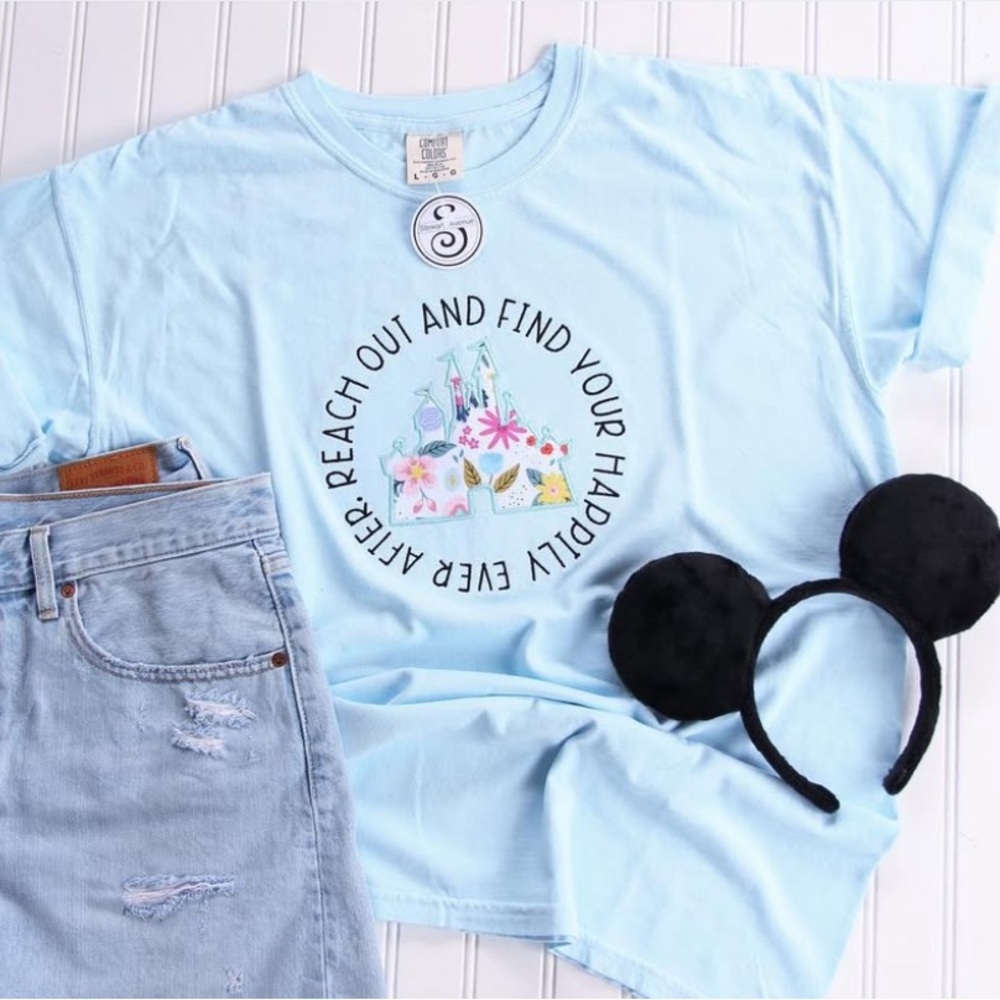 Disney Inspired Reach Out and Find Your Happily Ever After Castle Shirt